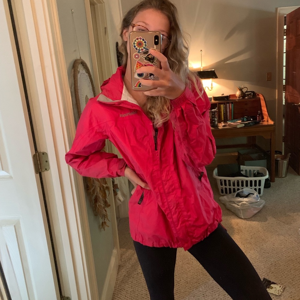 Pink rain coat
